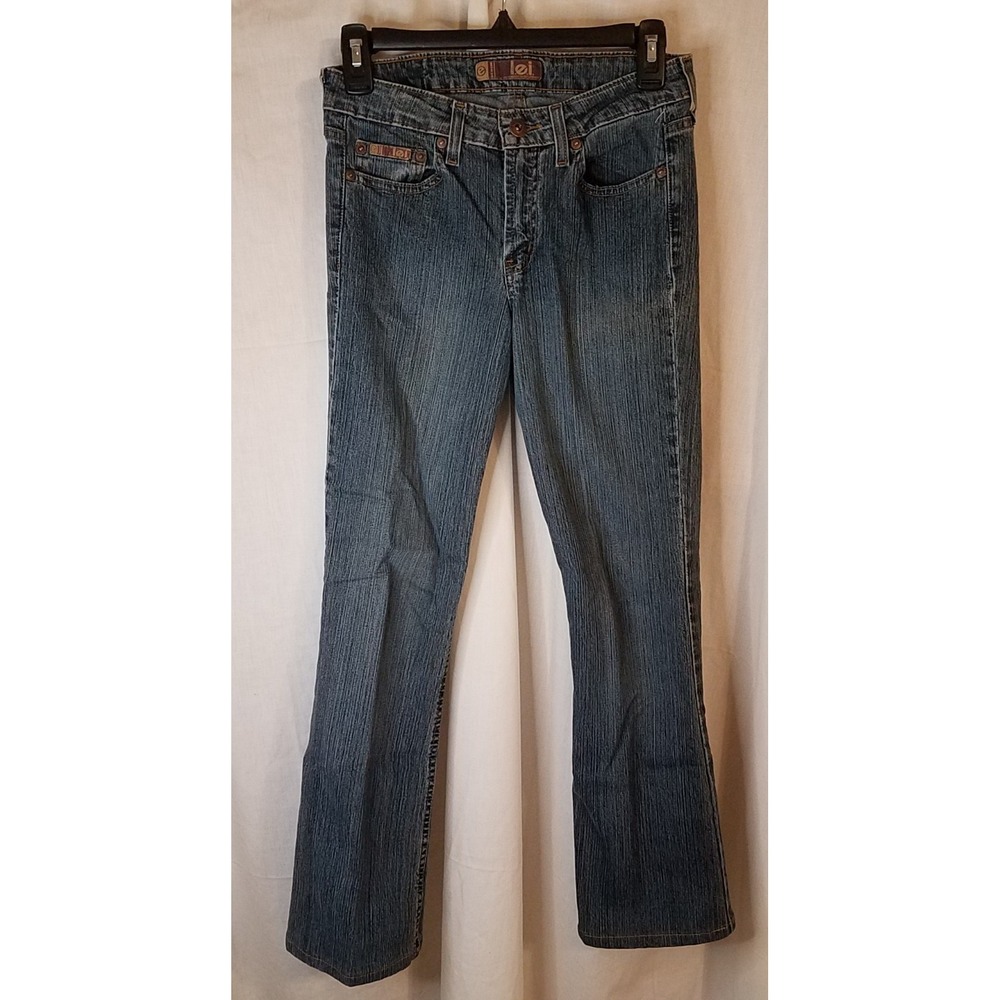 LEI Jeans Women's 7 Y2K Blue Denim  Relaxed Bootcut Pants Mom‎ Casual Bottoms